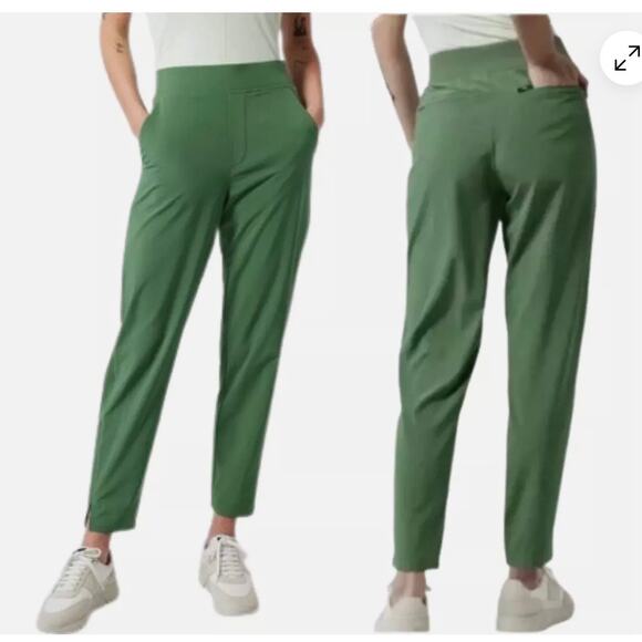 Athleta Pants - Athleta Brooklyn Mid Rise Ankle Pants Women's 8 Green Activewear Casual